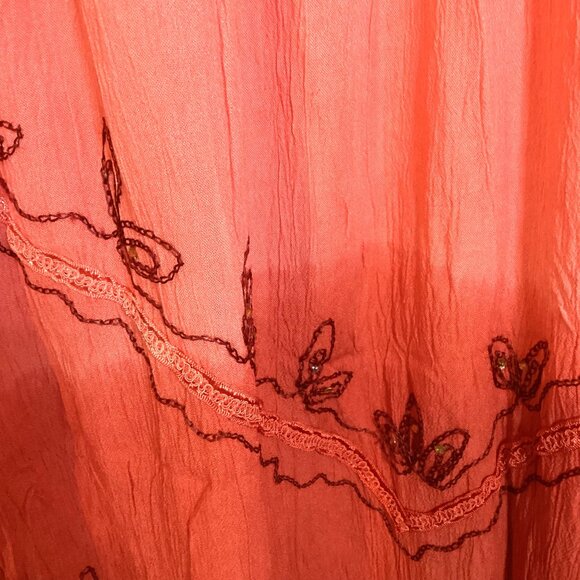 Seven Islands Women's Tie Dye Boho Peachy Ombre Midi Dress One Size Sleeveless - Picture 6 of 10